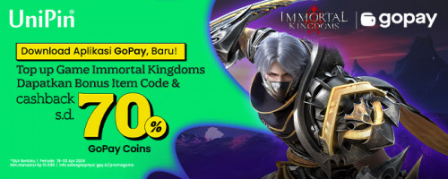 Top Up Game Immortal Kingdoms di UniPin pakai GoPay Cashback Rp 10Ribu & Bonus Item Code!
